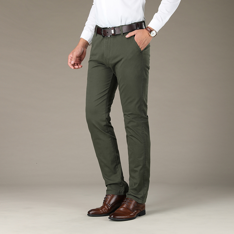 

2021 New Mens Cotton Straight 4 Color Size Pant Suit 42 44 46 Plus Veet High Quality Stretch Male Man Long Wc62, Deep khaki