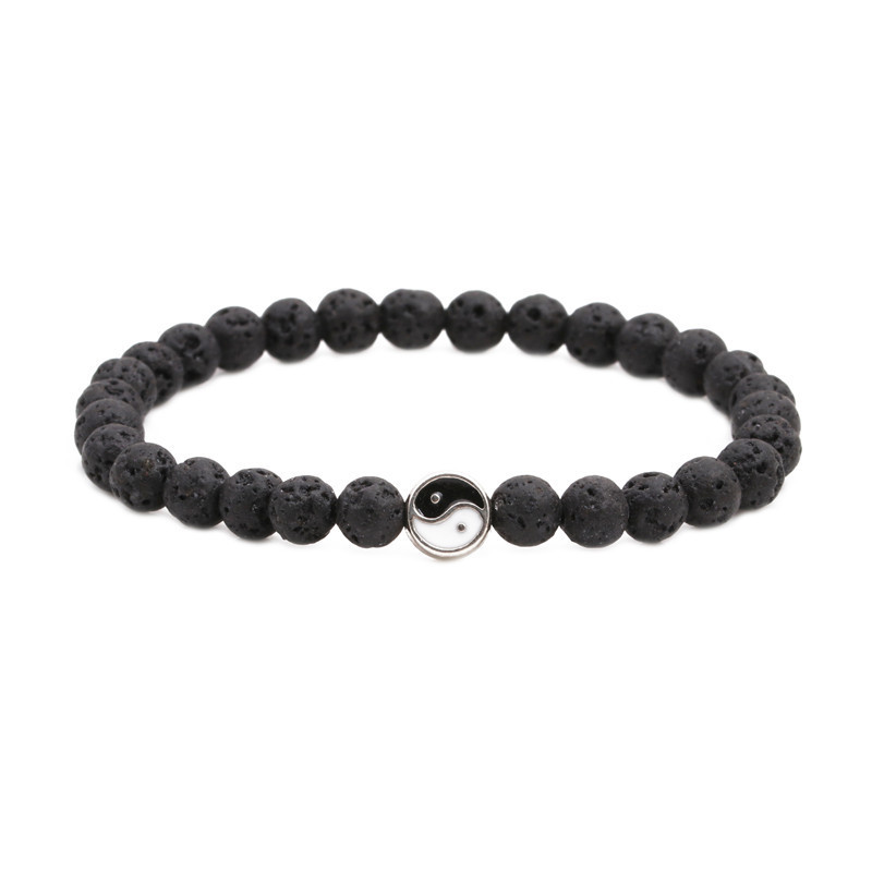 

Tiger Eye Stone Beaded Bracelet for Men and Women Yin Yang Yoga Chakra Meditation