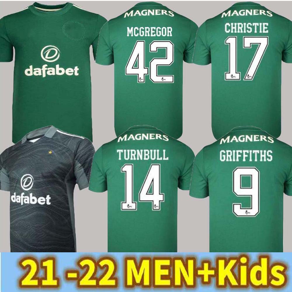 

2021 2022 Celtic Soccer Jerseys Player Version 21/22 McGregor Griffiths Edouard Brown Duffy Turnbull Christie Etyaouussi Soccer Shirt Men Kit Kit Uniform, 21/22 goalkeeper kids size