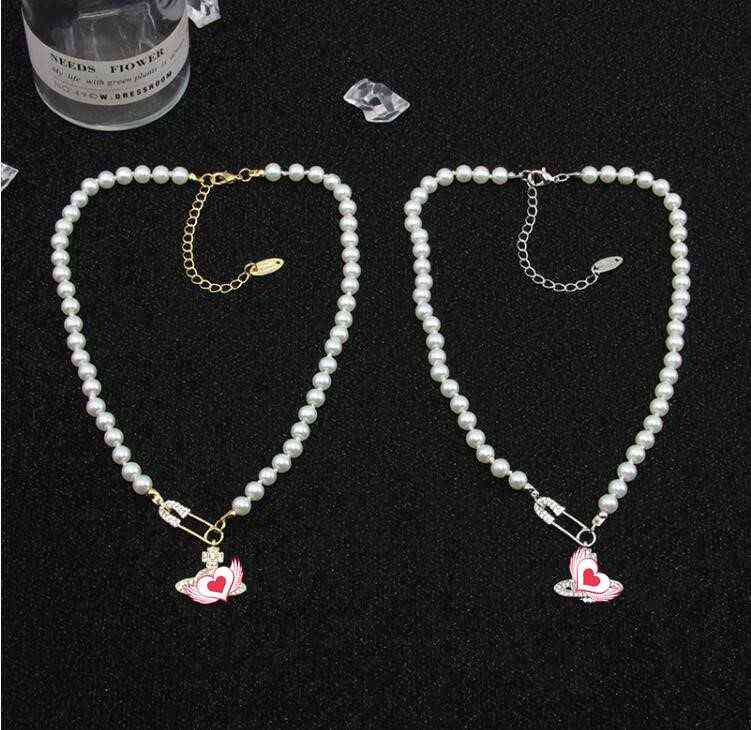 

2021 new flash diamond satellite pearl crystal necklace fashion wild niche clavicle chain