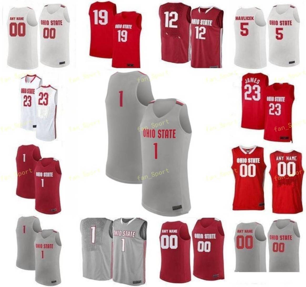

NCAA College Ohio State Buckeyes Basketball Jersey 34 Kaleb Wesson 35 Gary Bradds 4 Craft Duane Washington 5 Havlicek Custom Stitched DD, As