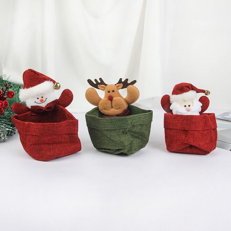 

Christmas Decorations Candy Bag Gift Apple Snowman Elk Santa Biscuit Xmas Tree Decoration For Home Cadeau Noel 2022