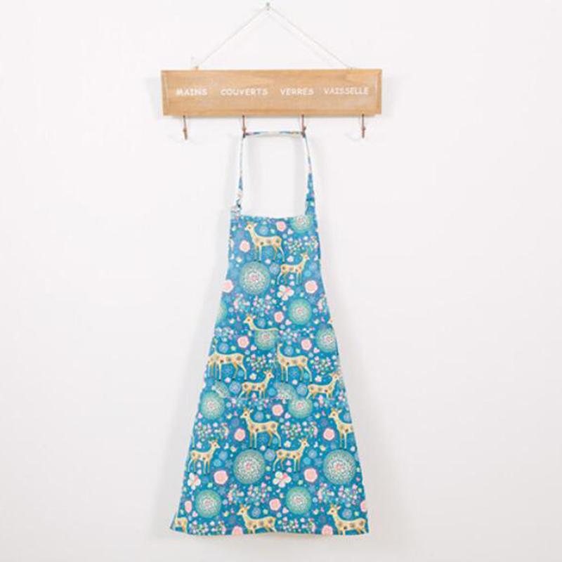 

Simple Cotton And Linen Printed Sleeveless Home Apron Kitchen Cooking Waterproof And Oil-proof Cleaning Clothes