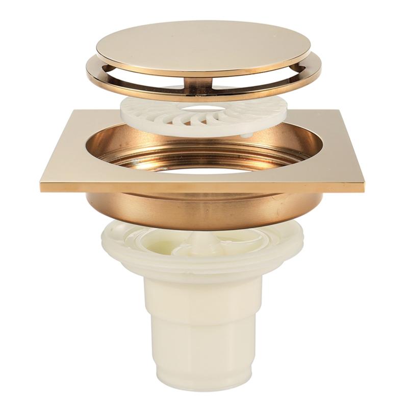 

Other Bath & Toilet Supplies Bathroom Kitchen Balcony Brass Square All Copper Floor Drain Deodorization Row Shower Grates Strainer