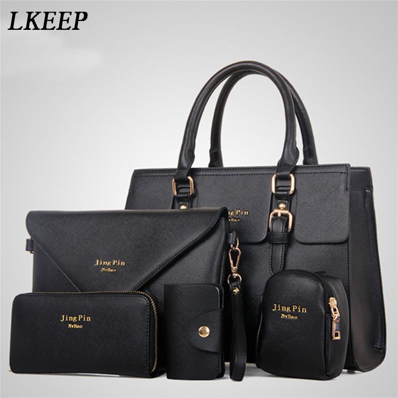 

Shoulder Bags Women Fashion 5 Piece/set Handbag Purse Set Classic Messenger Bag Imitation Leather 6 Colors Ladies PU