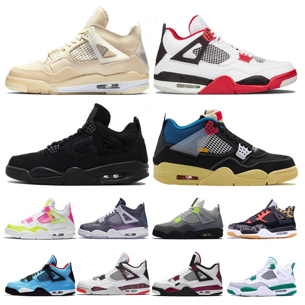 

With Box Stock Jumpman 4 4s White X Travis New Arrival Men Women Boots Shoes Monsoon Blue Cactus Jack Sports Trainers Sneakers