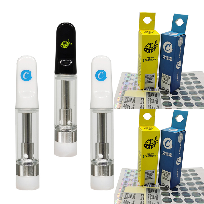 

Cookies Vape Cartridges Limited Edition Premium Atomizer Packaging 0.8ml 1ml High Flyers E Cigarettes Empty 510 Vaporizer Thick Oil Atomizers 10 Colors Stickers