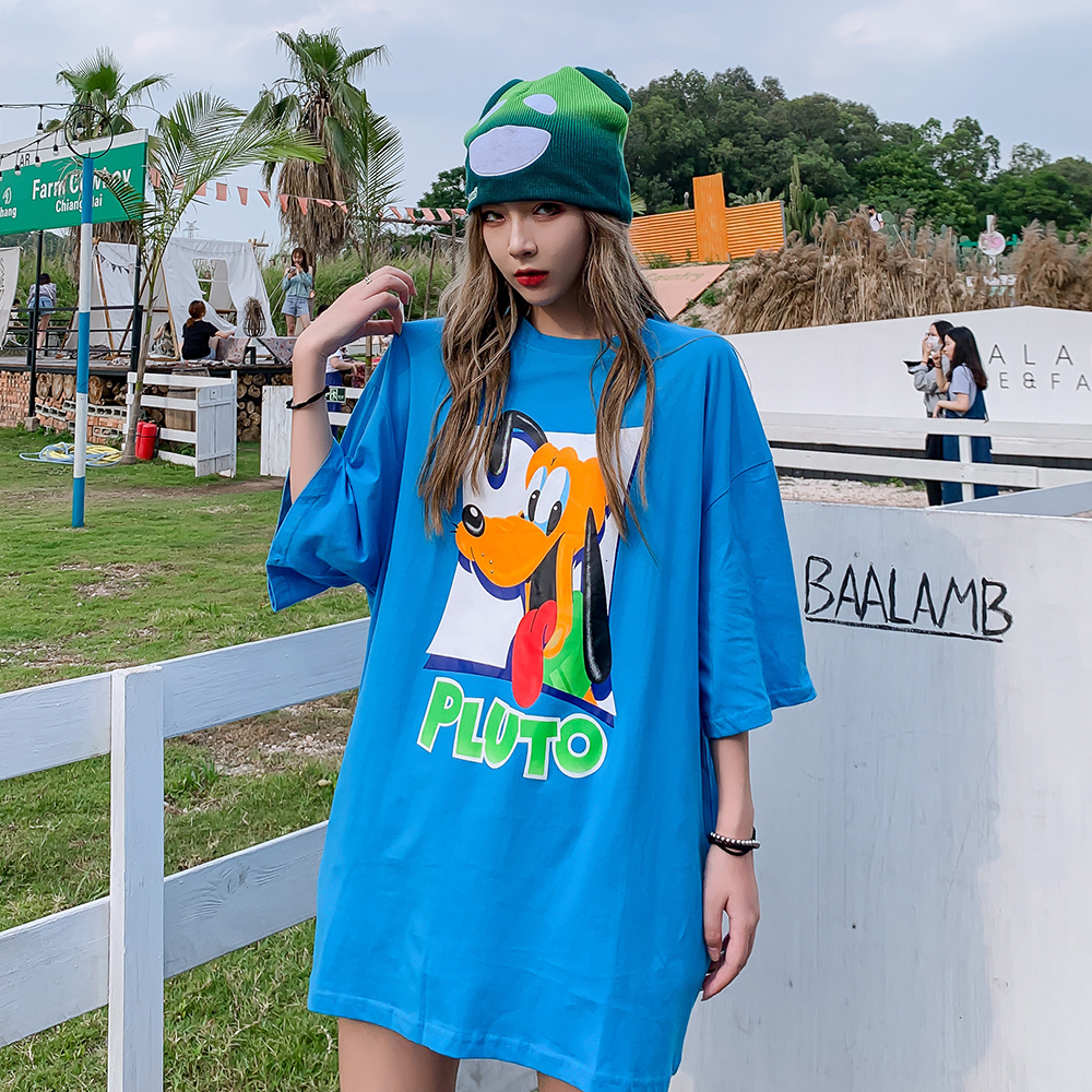

2021 Fashion New Trending Clothing Harajuku Japanese Kawaii Cartoon Cute Shirt Women Oversized Summer Tops Streetwear 5b1t, Blue