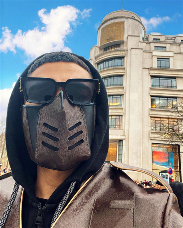 

20ss Top Quality Fashion Designer Face Mask for Men Women Leather Luxe Man Reusable Washable Mouth Mens Masks with box dust bag