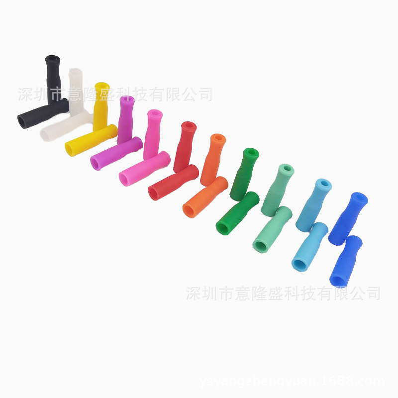 

11 Colors Stock Silicone Tips for Stainless Steel Straws Tooth Collision Prevention Cover Tubes