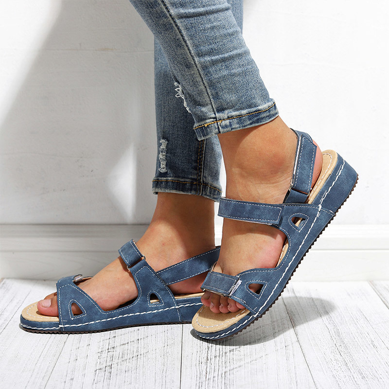 

2021 Tino Kino Women Ankle Buckle Strap Summer Sandals New Ladies Flat Open Toe Comfort Shoes Plus Size Casual Fashion Toxm TP7B, Red
