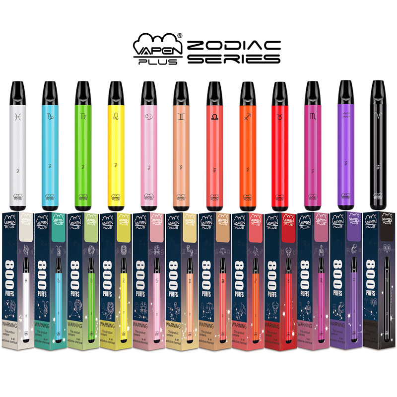 

Original VAPEN PLUS 800 Puffs Disposable Vape Pen E-Cigarettes Kits 550mAh Battery 3.5ml Capacity Zodiac Edition eCigs Portable Pods Vaporizers Pre-Filled Bar Vapor, Mix types