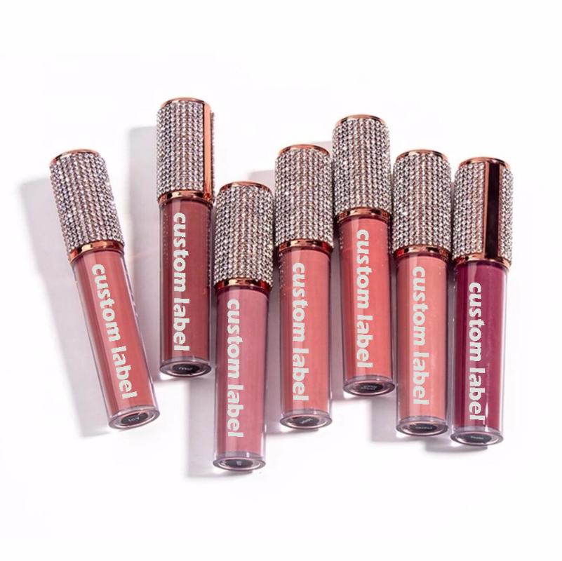 

Lip Gloss 10pcs Custom Private Label Diamond Lipgloss Wholesale Clear Shiny Glitter Glossy Makeup Liquid Lipstick Bulk, 10pcs no logo