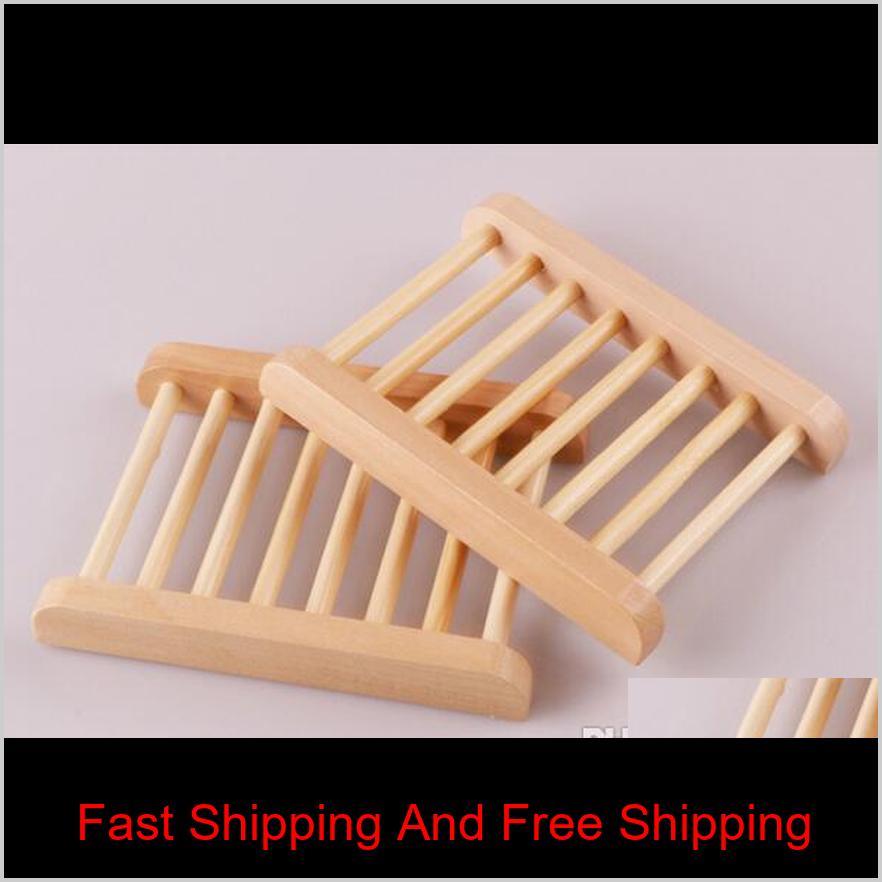 

100Pcs Natural Bamboo Wooden Soap Dish Wooden Soap Tray Holder Storage Soap Rack Plate Box Container For Bath Shower Bathroom Fiudz Ogxnz