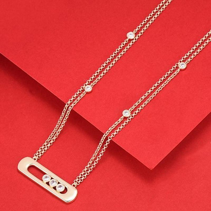 

Pendant Necklaces KellyBola Jewelry Gorgeous Korea Sweet Geometry Necklace Exquisite Zircon Micro Inlay High Quality Matching Women's Fashio