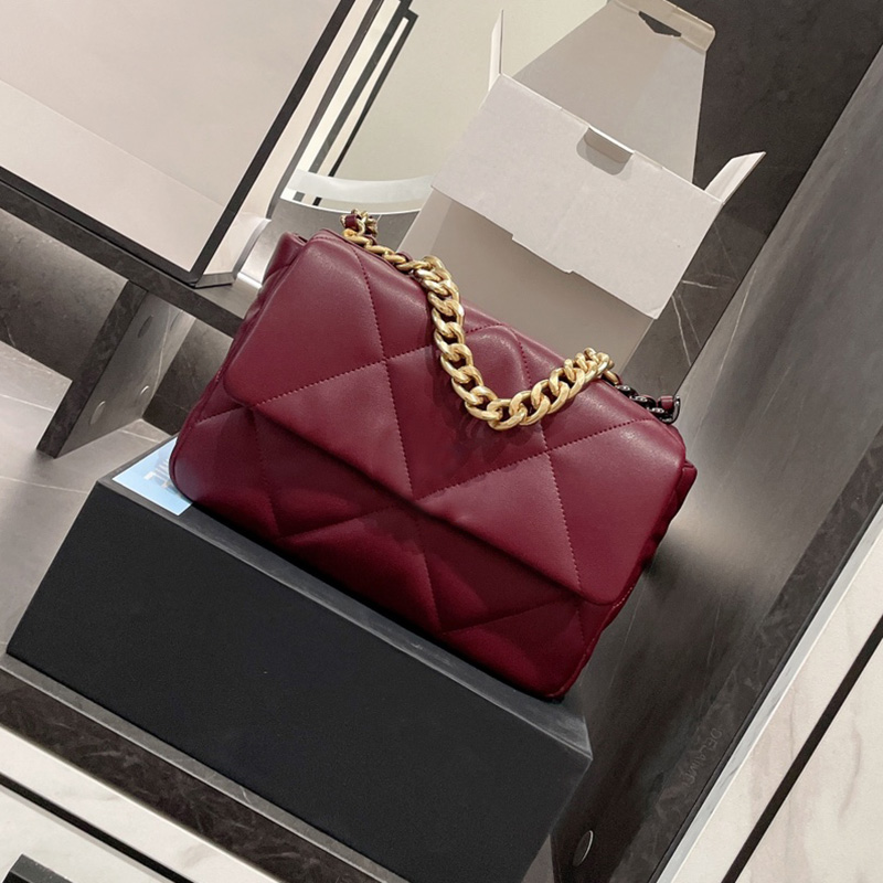 

designer Winter Womens 19 Bags Lambskin Top Real Leather Classic Flap Square Quilted Braided Chains Crossbody Shoulder