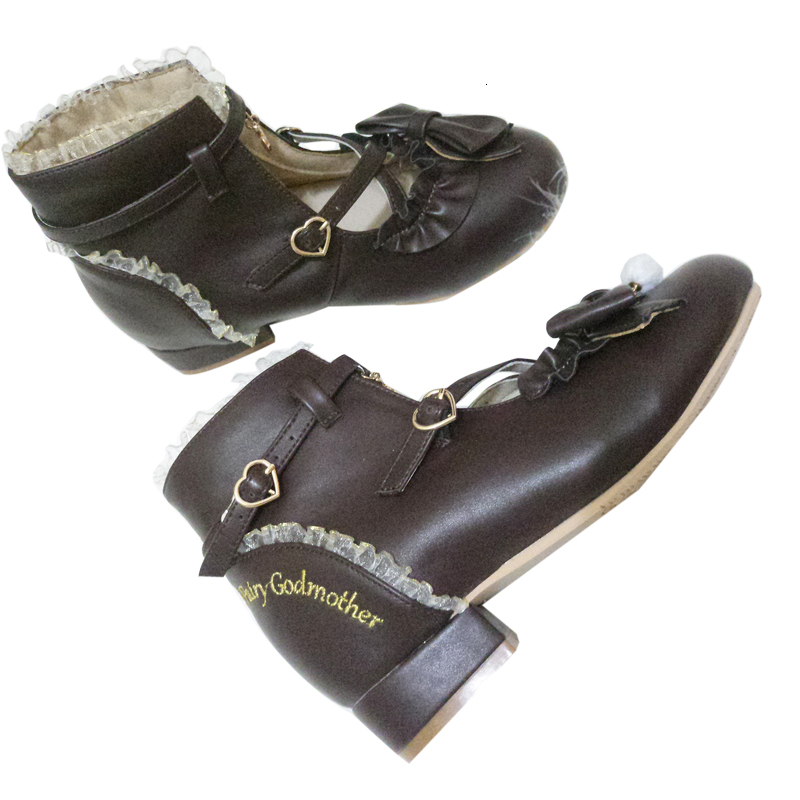 

Lolita High Top Heels Harujuku Kawaii Girl Sweet Shoe Vintage Tea Party Women's Shoes Beautiful Bowknot Buckle 7riz