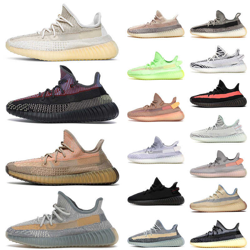

High Quality Natural 2021 ASH Stone Kanye Running Shoes Yecheil Sand Taupe Mens Women Tail Light Cream Carbon Trainers Sneakers 36-48