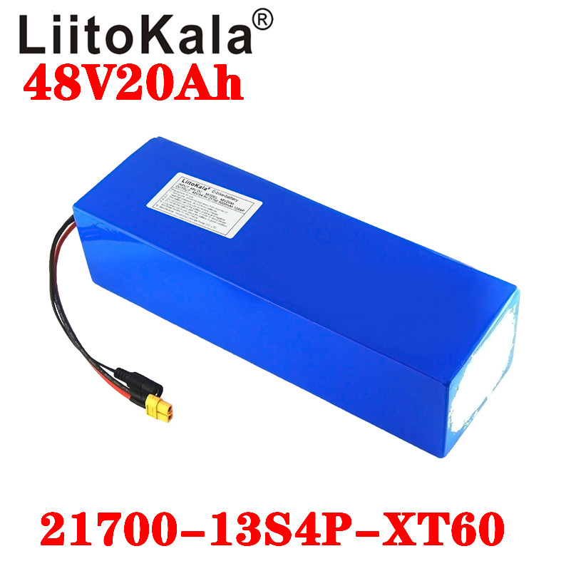 

Easy to carry LiitoKala Original 48V 20AH Ebike Battery 54.8V 1000W bike Powerful electric bicycle batteries XT60