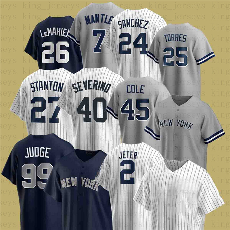 

New 48 Anthony Rizzo York 99 Aaron Judge Yankees Baseball Jerseys 45 GERRIT COLE Jersey 2 Derek Jeter Sanchez Men20 25 GLEYBER TORRES 42 Mar, Blue;black