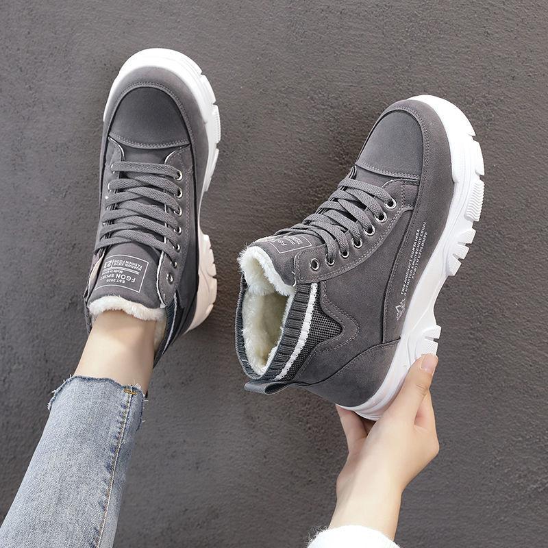

Ladies Casual Shoes Lace-up Fashion Sneakers Platform Snow Boots Winter Women Boots Warm Plush Women's Shoes Zapatos De Mujer, Black