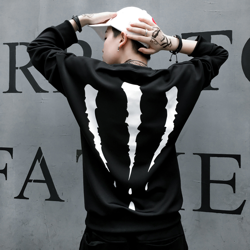 

april momo primavera men long sleeve shirts long, solid, sweat men's hoodies autumn outerwear hip hop 36wg, Black