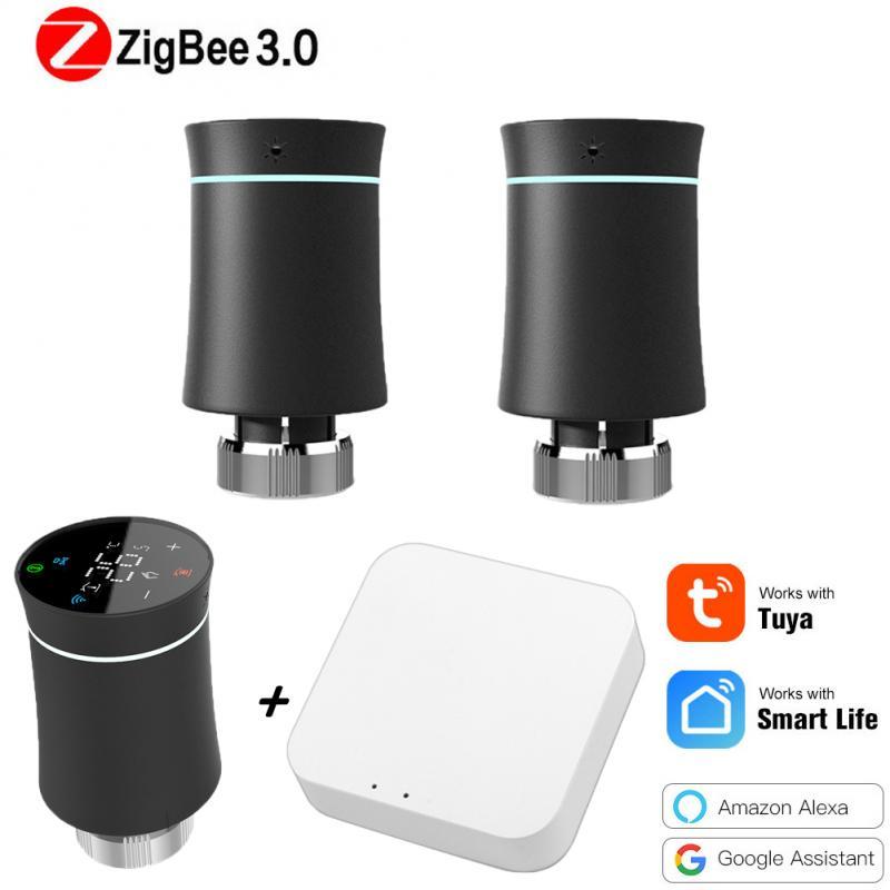 

Smart Home Control Tuya ZigBee3.0 Radiator Actuator Valve Tuya/smart Life APP Thermostat Temperature Heater TRV Alexa And Google Assist