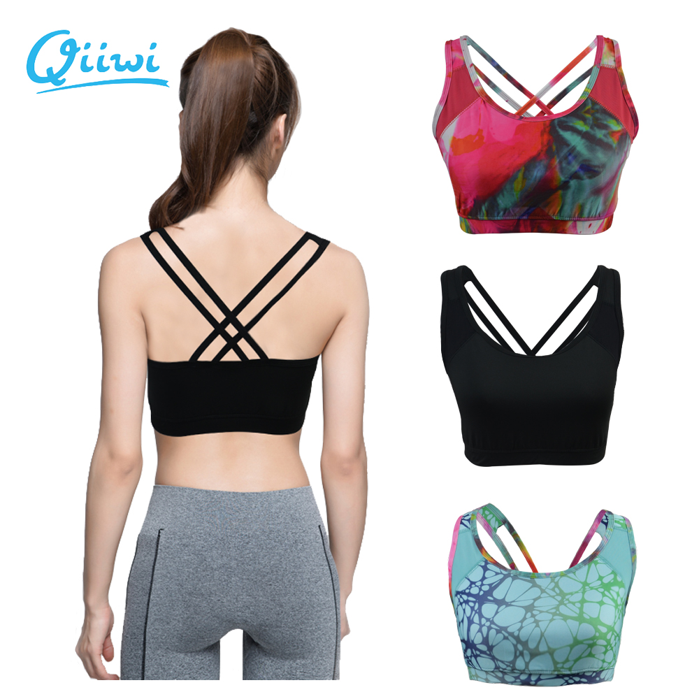 

Professional Sports Bra Cross Back Cropped for Women Fitness Gym Workout Running Exercises Train Sujetador Deportivo with padded, Type a