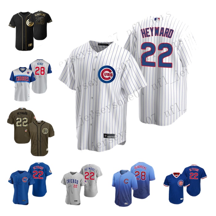 

Custom Mens women youth Chicago Cubs 22 Jason Heyward 28 Kyle Hendricks blue white Authentic Weekend 2020 Home Jersey, Black