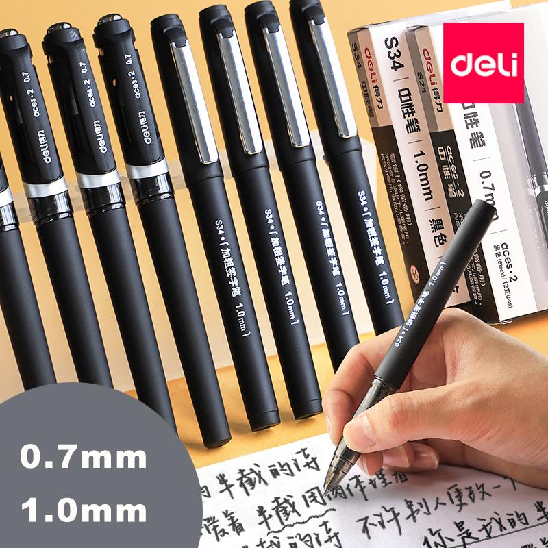 

Deli Gel pen 3 Pcs 0.7/1.0mm Office supplies Stationery gel pens for students writing Black Red High quality pen refills