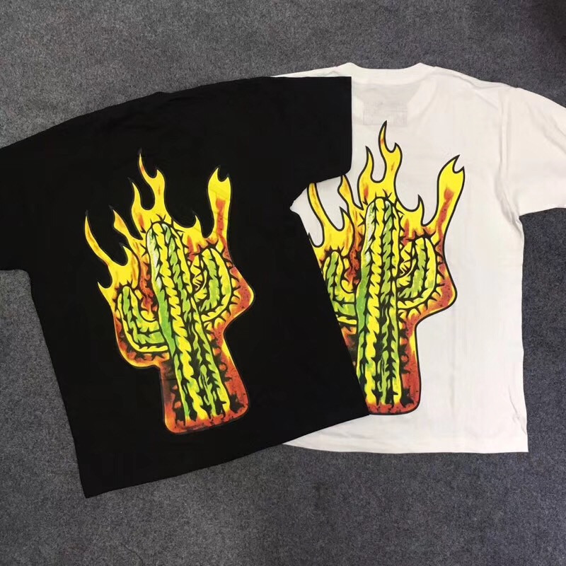

2021 New Newest Summer Stroke My Flaming Cactus t Shirt Men Women Top Tee Astroworld T-shirts Cotton Ityz