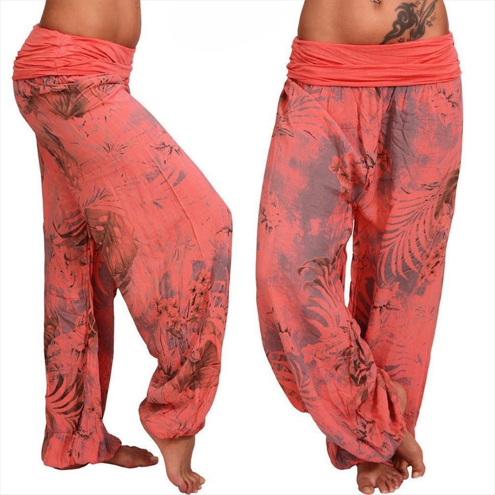 

zogaa haren spring autumn casual womens capris trousers folk style elastic waist fashion printed beachwear for woman, Black;white