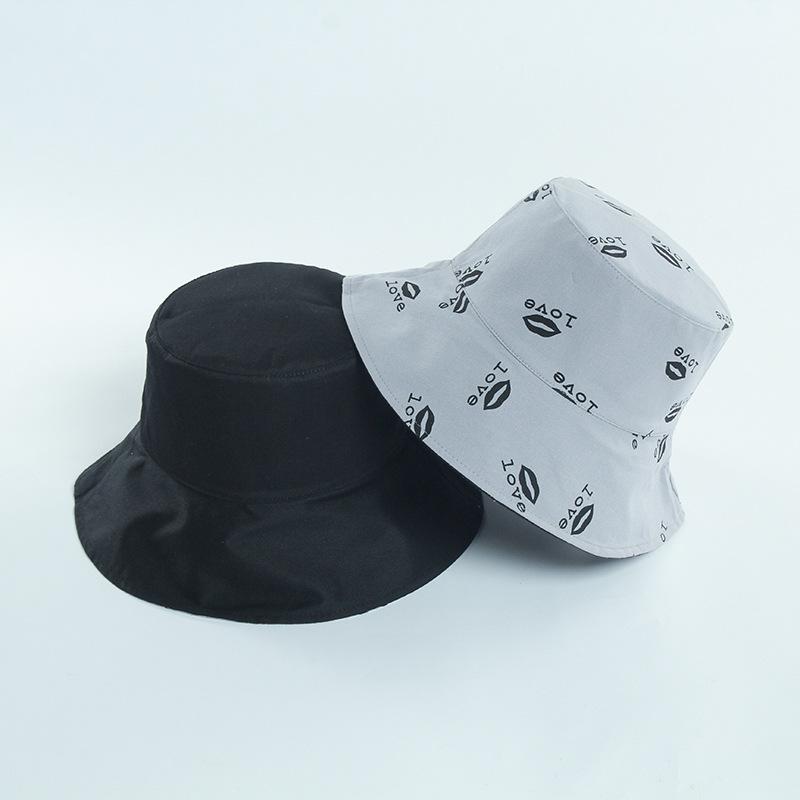 

Wide Brim Hats Harajuku Women English Letters Cotton Reversible Sun Protection Cap Bucket Hat Print Double-sided Fisherman, 10