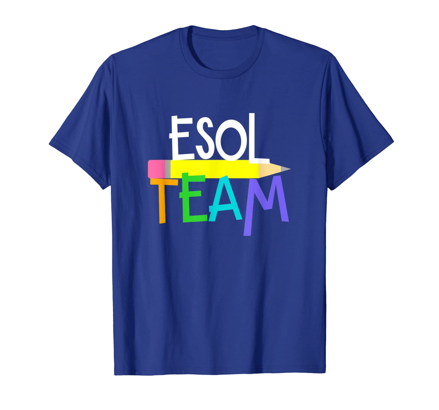 

esol (esl) team back to school squad group gift language t-shirt, White;black