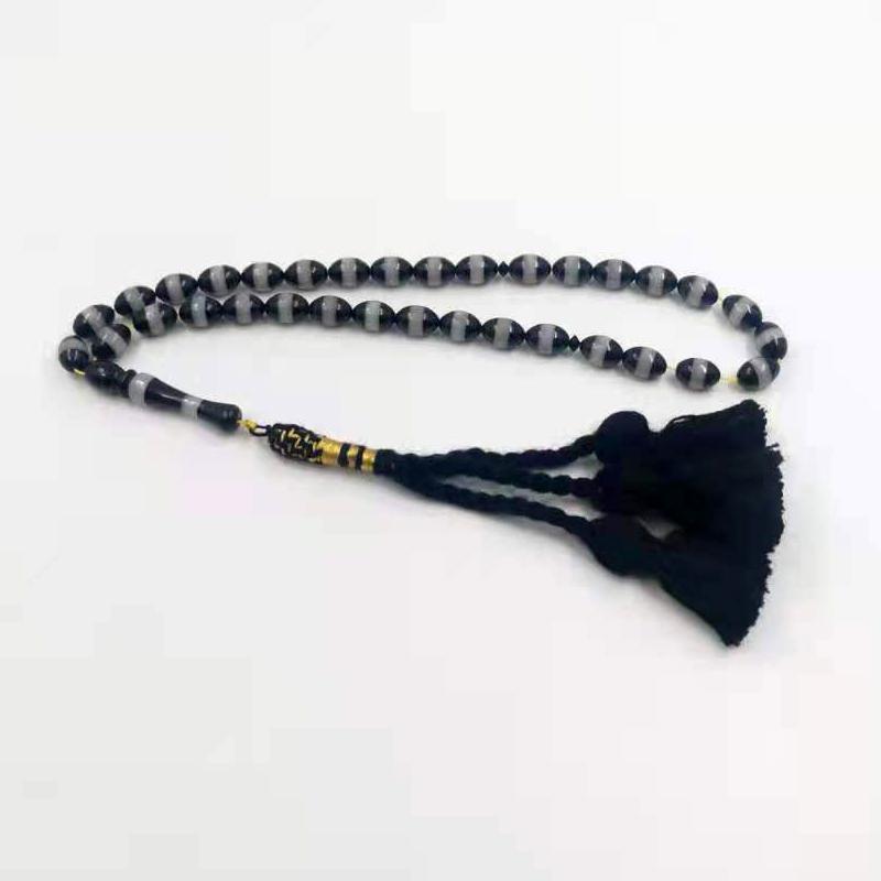

Beaded, Strands Tasbih Man Black Resin Muslim Rosary Bead Accessory Islamic Handmade Turkish Tassel Misbaha Eid Gift
