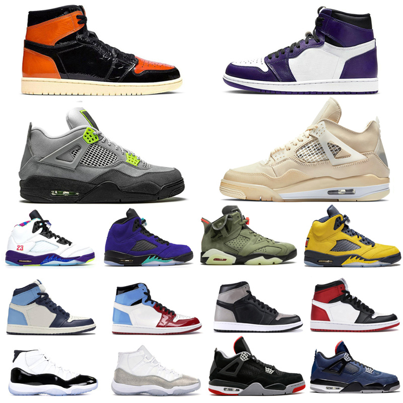 

Top Quality 1 1s Men Women Shoes Parts Obsidian Royal Black Toe UNC White Cement 11s Concord Outdoor Mens Sneakers, J43