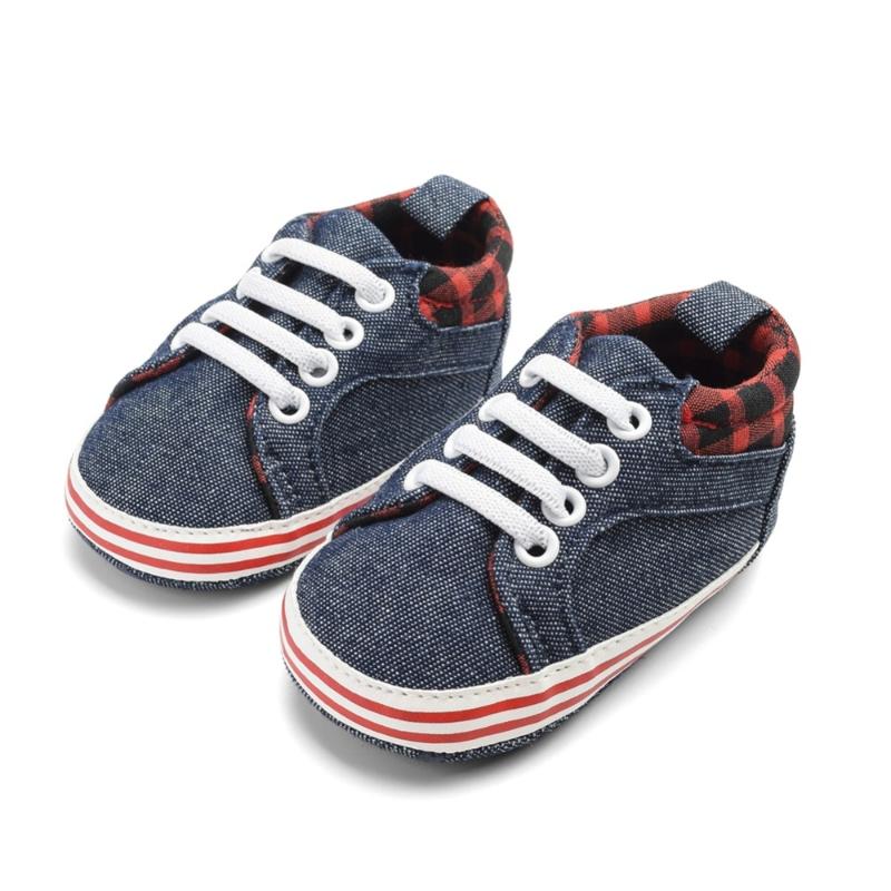 

First Walkers Summer Baby Boys Shoes Breathable Stripe Print Anti-Slip Sneakers Toddler Soft Soled 0-18M