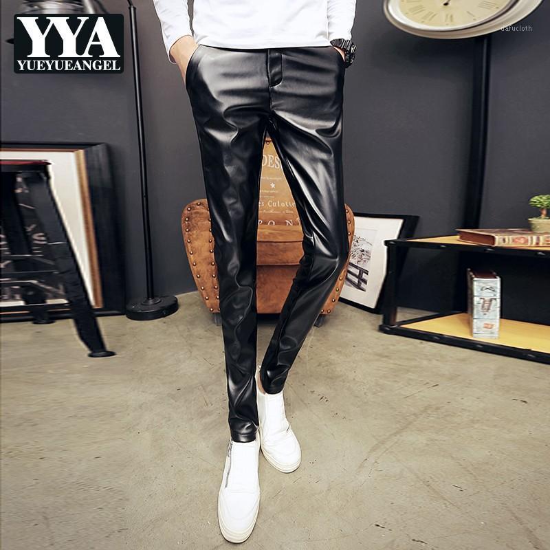 

Men Loose Warm Pu Leather Pants Autumn Winter Casual Motorcycle Biker Trousers White/Red/Blue/Black/Brown/Khaki Pencil Men's
