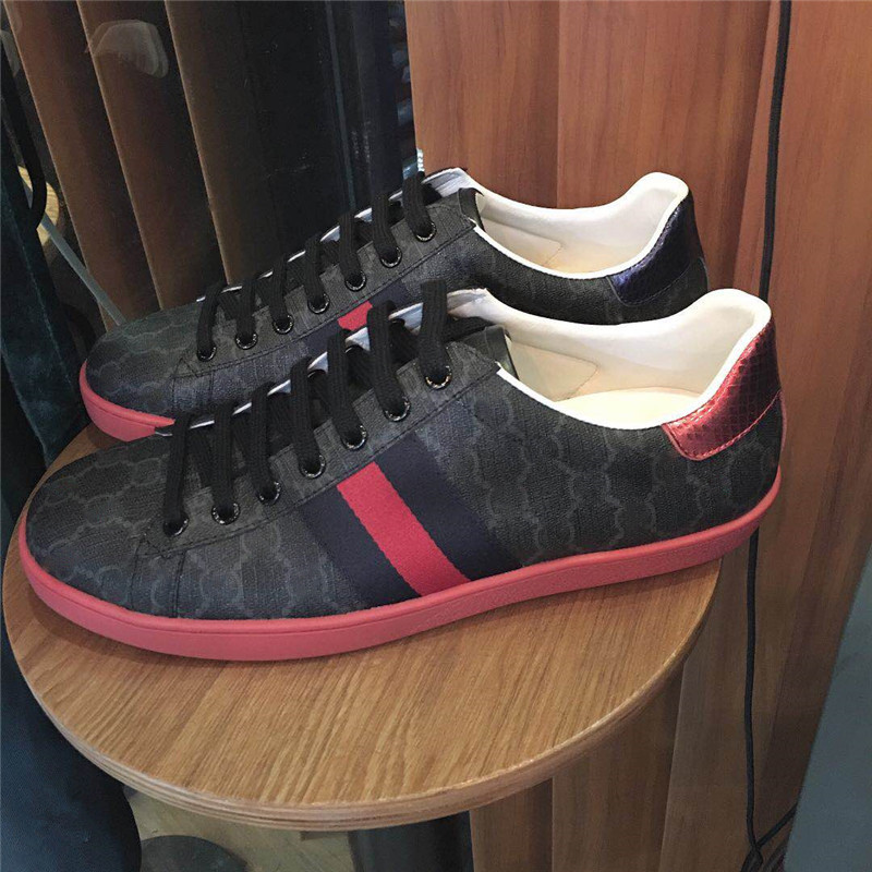 

40% discount New arrival Italy Original Box Top Designer Mens Shoes Designer Luxury Sneaker Man Casual Ace Shoes factory online sale free, Black