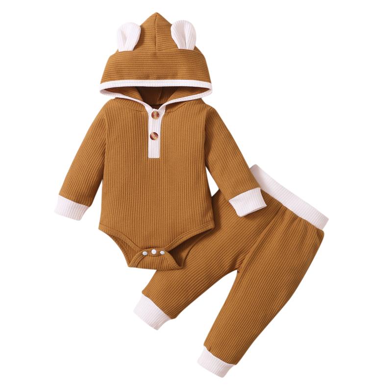

Clothing Sets Winter Born Baby Boys Girls 3pcs Long Sleeve Knitted Hoodie Bodysuit Pants Autumn Infant Clothes 3-24 Months, White