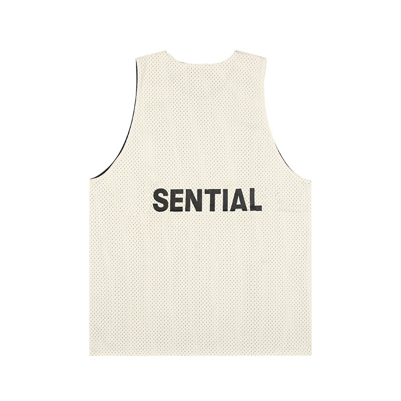 

2021 Europe USA Spring Summer Casual T Shirt Back Classic Logo Skateboard Double Mesh Vest Men Women Sleeveless streetwear Tee, White;black