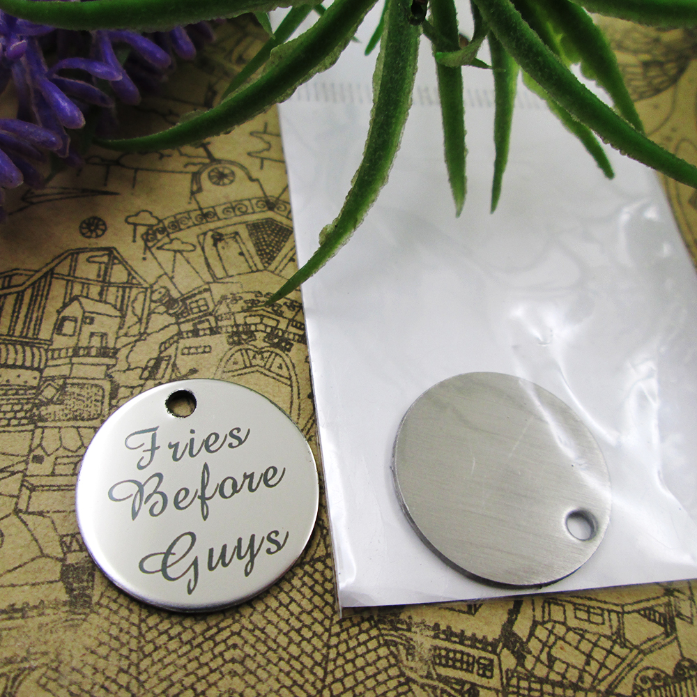 

40pcs--stainless steel charms"Fries before Guys" more style choosing DIY pendants fo necklace