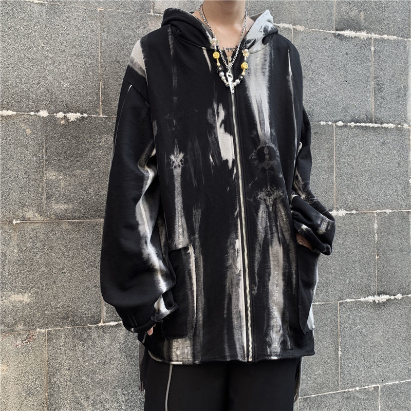 

2021 New Autumn Tie-dye Hoodies Men's Fashion Casual Cardigan Sweatshirt Men Streetwear Wild Loose Hip-hop Zipper Hoodie Mens Hoody 4fvp, Picture color