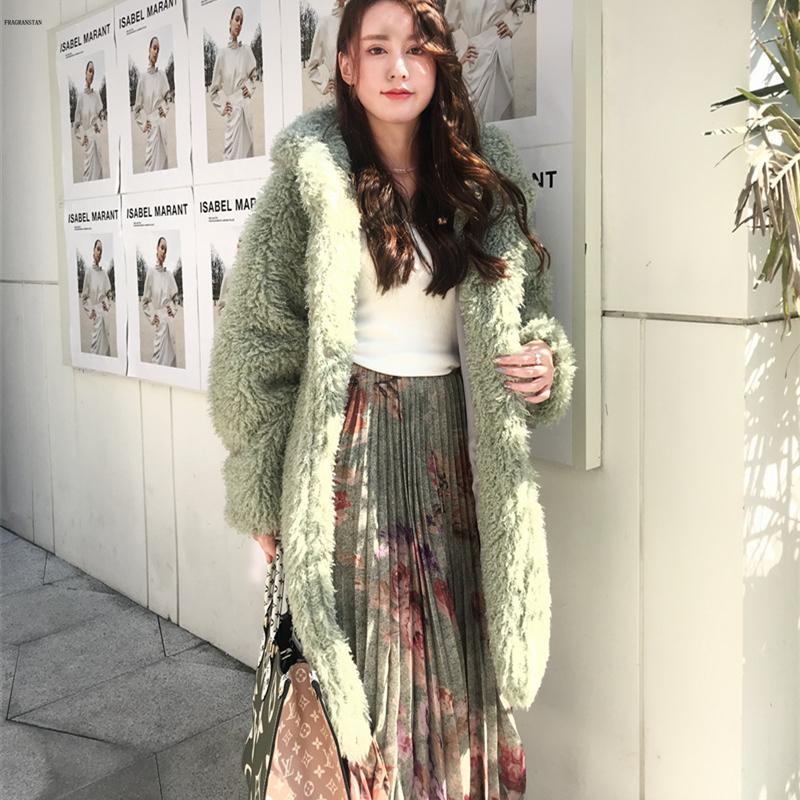 

Women's Fur & Faux 2021 Fashion Winter Jacket Coat Korean Loose Simple Thick Warm Overcoat Large Size Female JQ1092, Blue