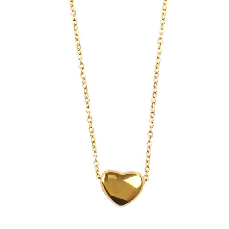 Chains Stainless Steel Minimalism Mini Gold Heart Women Delicate Pendant Necklace Jewelry Gift For Him With Chain-image-708681239