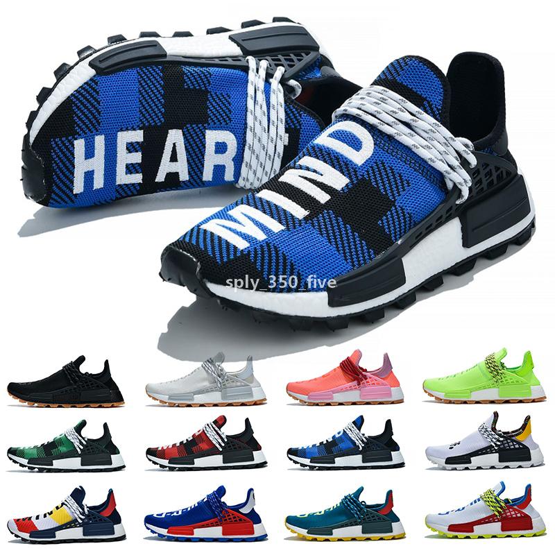 

NMD Human Race Men Women Running Shoes Pharrell Williams HU White Black Yellow Red Grey Heart Mind Trainers Sports Sneakers Mens Size 5-12