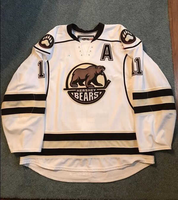 

Hershey Bears 11 ZACH SIL Men's Hockey Jersey Embroidery Stitched Customize any number and name Jerseys, White
