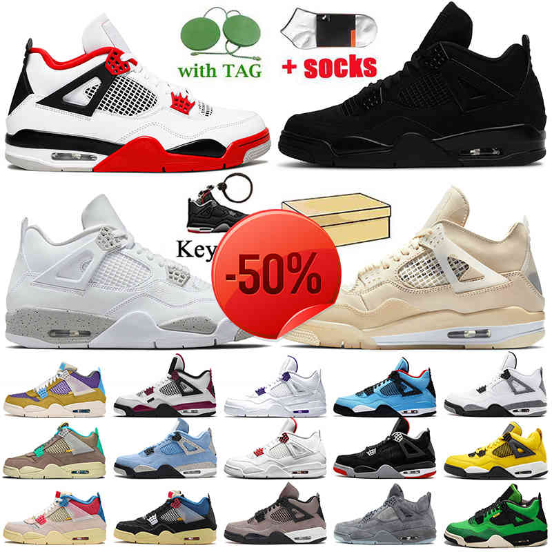

With Box Jumpman 4 Fire Red Basketball Shoes 4s Sail White Oreo Bred Black Cat Taupe Haze Court Purple University Blue Diy Womens Mens Top, D24 cool grey 40-47