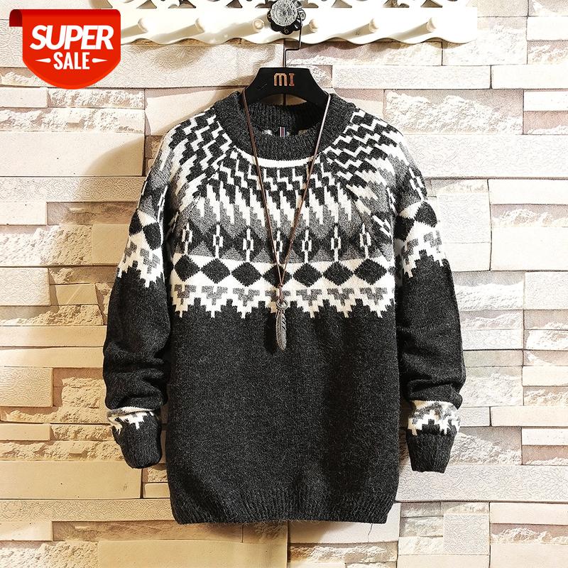 

2021 New Sweaters Men'S Black Long Sleeves Autumn Winter Pullover Knitted O-Neck Plus OverSize 5XL #3l9U, White;black