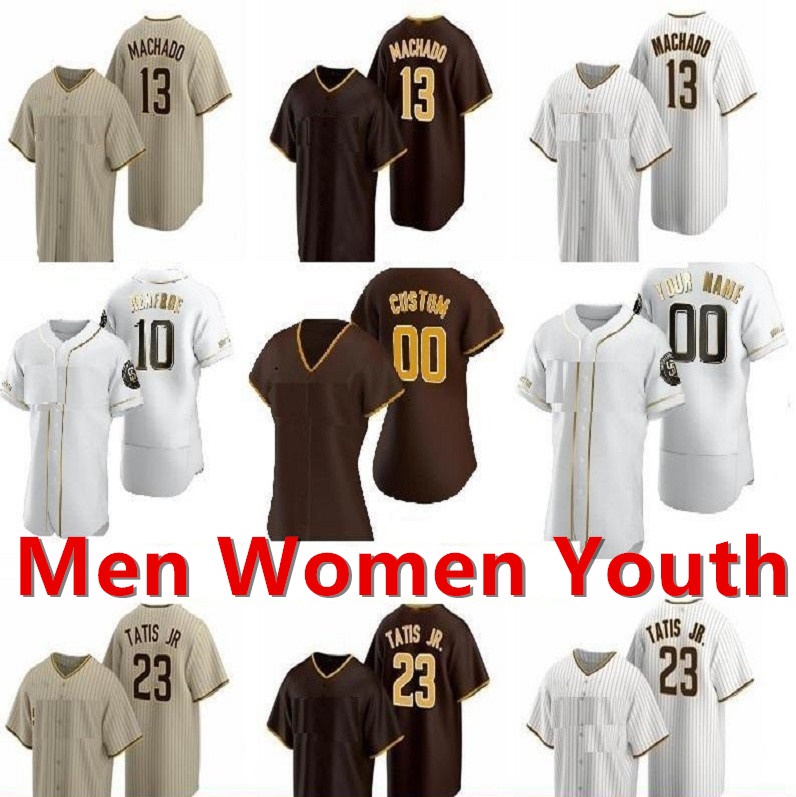 

Custom New Season Jersey 2020 2021 San Diego 23 Fernando Tatis Jr. jersey 13 Manny Machado 19 Tony Gwynn Eric Hosmer baseball jerseys, Colour 12